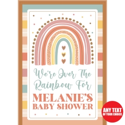Boho Rainbow Baby Shower PERSONALIZED Giant Vinyl Door Sign