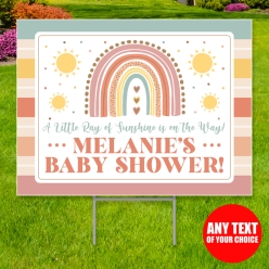 34% OFF: Boho Rainbow Shower PERSONALIZED Yard Sign