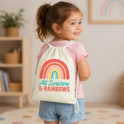 Sunshine and Rainbows Bright Drawstring Backpack