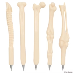 Halloween Skeleton Bone-Shaped Plastic Ballpoint Pens-25Pk