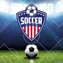 Soccer Club Let's Go 4FT Photo Party Backdrop