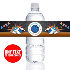 Bowling PERSONALIZED VINYL Bottle Labels - 10 PK