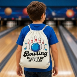 Bowling Is Right Up My Alley Drawstring Backpack