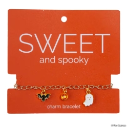 Halloween Goldtone Charm Bracelets on a Card-10Pk