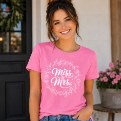 Miss to Mrs Floral Pink T-shirt- Choose Size
