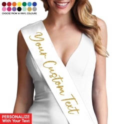 65% OFF: Personalized Custom Text White Sash