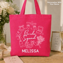 Bride Squad Personalized BIG 41cm Cotton Tote Bag