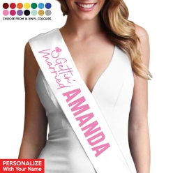Getting Married Personalized White Sash
