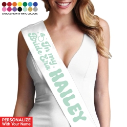 In My Bride Era Personalized White Sash