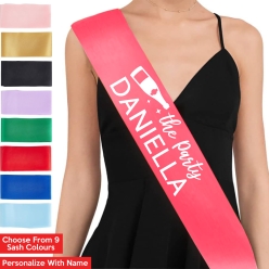 The Party Personalized Sash - Choose Colour
