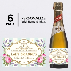 Bridgerton Bridal Shower Mini Champagne Vinyl Bottle Labels 6PK
