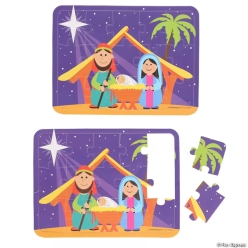 Religious Nativity Scene Jigsaw Puzzles-8Pk