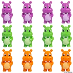 Brightly Coloured Vinyl Hippo Characters-12Pk