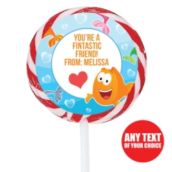 PERSONALIZED Valentine Bubble Guppies Lollipops - 12 Pk