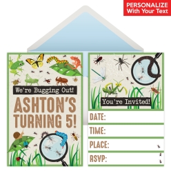 Bug PERSONALIZED Invites w/Envelopes - 8 PK