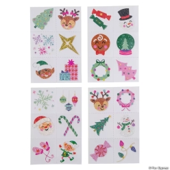 Bulk Christmas Glitter Temporary Tattoos-144Pk