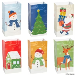Bulk Fireside Folk Christmas Treat Bags-144Pk