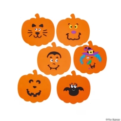 Jumbo Foam Pumpkin Decorating Craft Kit-48Pk