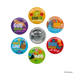 Rainforest VBS Metal Pinback Buttons BIG 48Pk