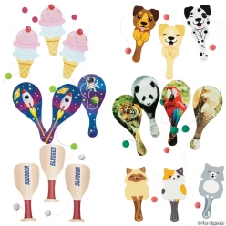 Bulk Wood Paddleball Assortment - 144 Pcs