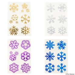 Bulk Winter Snowflake Foil Temporary Tattoo Assortment-504Pk