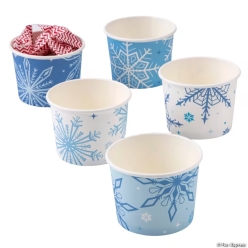 Bulk Winter Snowflake Treat Cups-50Pk