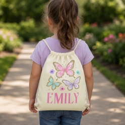 Butterfly Personalized Drawstring Backpack