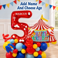 Carnival Airfill PERSONALIZED Name & Age Balloon Column