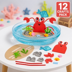 Beach Buddies 3D Crab Floating Foam Craft Kit-12Pk