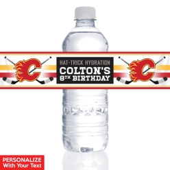 Calgary Flames PERSONALIZED VINYL Bottle Labels - 10 PK