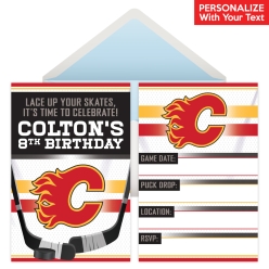 Calgary Flames PERSONALIZED Invitations - 8 Pk