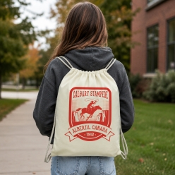Calgary Stampede Badge Drawstring Backpack
