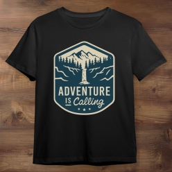 Camping Adventure is Calling Black T-shirt