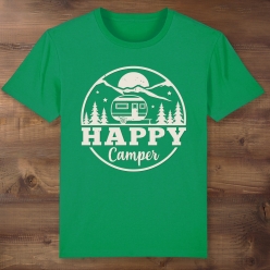 Happy Camper Green T-shirt- Choose Size