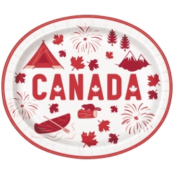 Canada Day Jumbo 31cm Platter Plates - 8 Pk