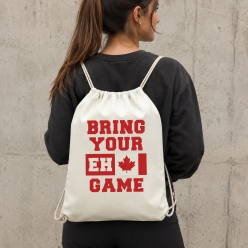 Canada Day Eh Game Drawstring Backpack