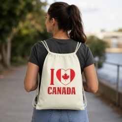 I Heart Canada Drawstring Backpack