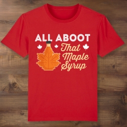 55% OFF: All Aboot Maple Syrup Red T-shirt