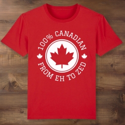 55% OFF: 100% Canadian Red T-shirt