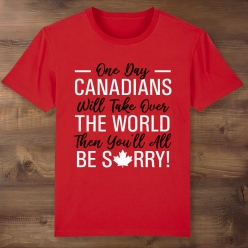 55% OFF: Canadians Take Over the World Red T-shirt