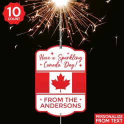 60% OFF: Canada Day Flag Personalized Sparklers and Tags - 10pk