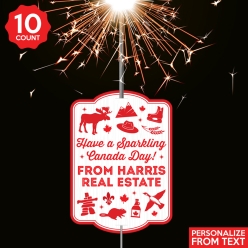 60% OFF: Canada Day Icons Personalized Sparklers and Tags - 10pk