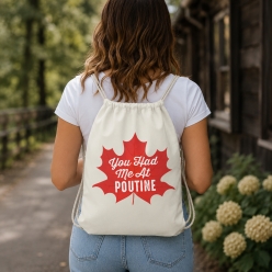 Canada Day Poutine Drawstring Backpack