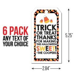 Candy Corn PERSONALIZED Thank You Tags - 6 Pk