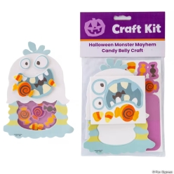 Monster Mayhem Halloween Candy Belly Character Craft Kits-10Pk