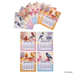 2027 Large Print Birds Large Print Cardstock Calendar Magnets-12