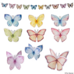 Pastel Butterfly Party Cardstock Decorating Kit-8Pk