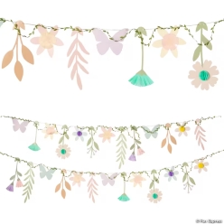 3D Enchanted Garden Cardstock Hanging Garland Set-2Pk