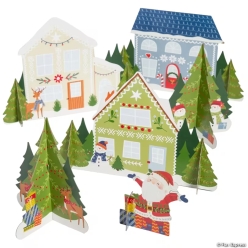 Christmas Houses Tabletop Centerpiece Set-6Pk