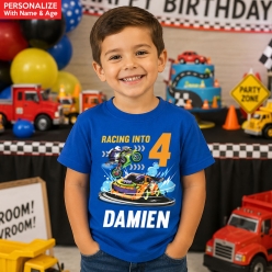 Cars and Trucks Personalized Blue T-shirt- Choose Size